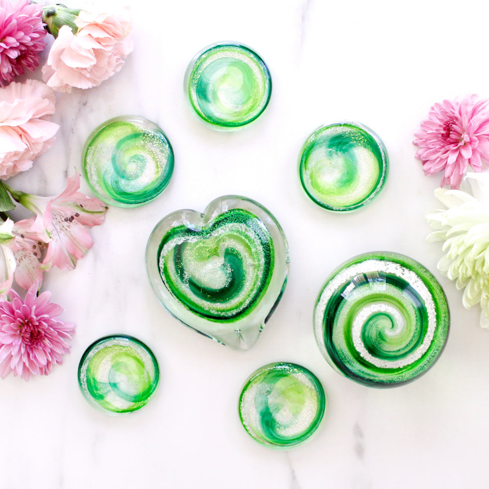 Living Glass Hearts - Green Farewells