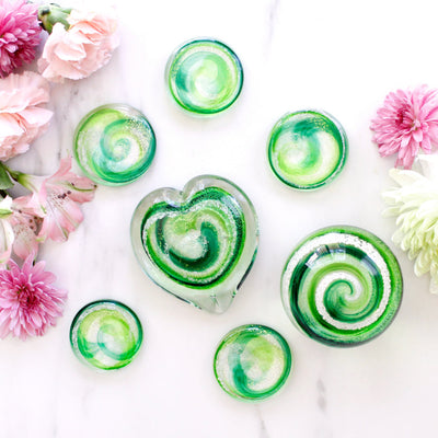 Living Glass Hearts - Green Farewells