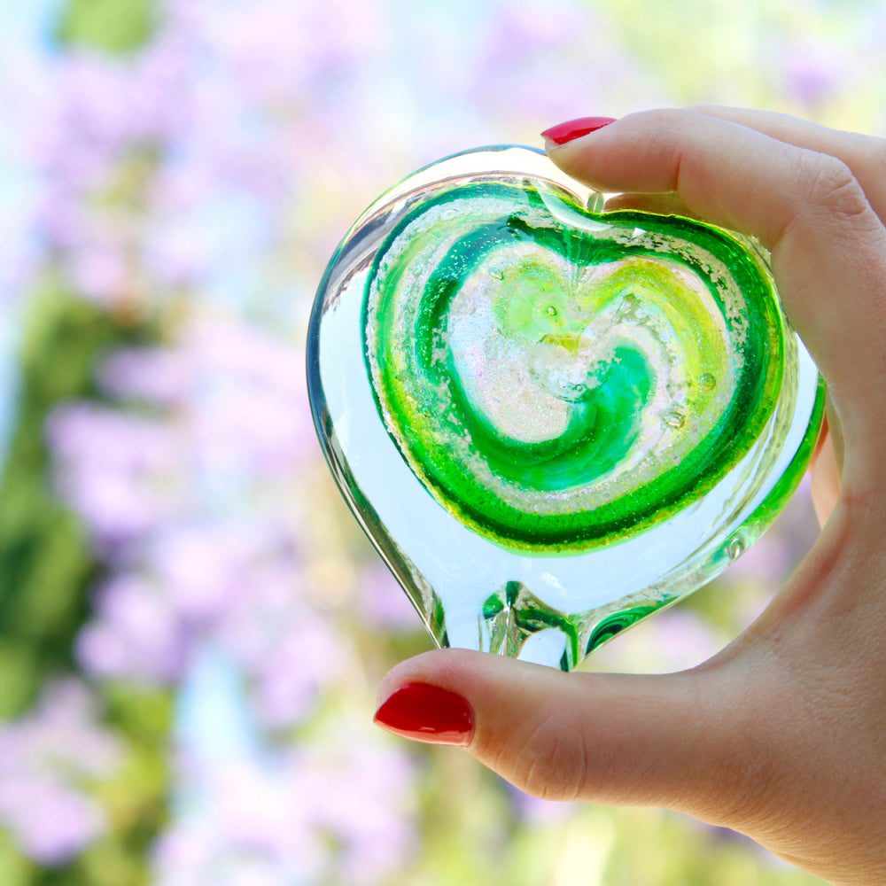 Living Glass Hearts - Green Farewells