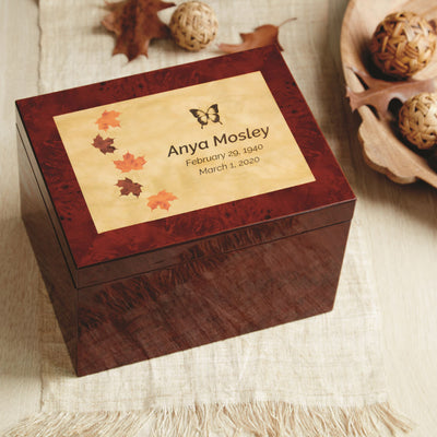 Autumn Leaves Memory Chest - Green Farewells